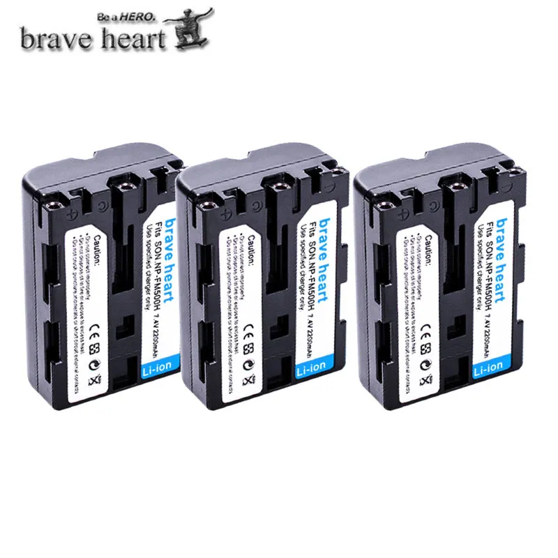 3battery NP-FM500h для sony батарея NP FM500h камера 2200mA батарея+ ЖК двойное зарядное устройство для sony Alpha a58 A65 A77 A99 A350 A550 A580 A900 - Цвет: 3battery