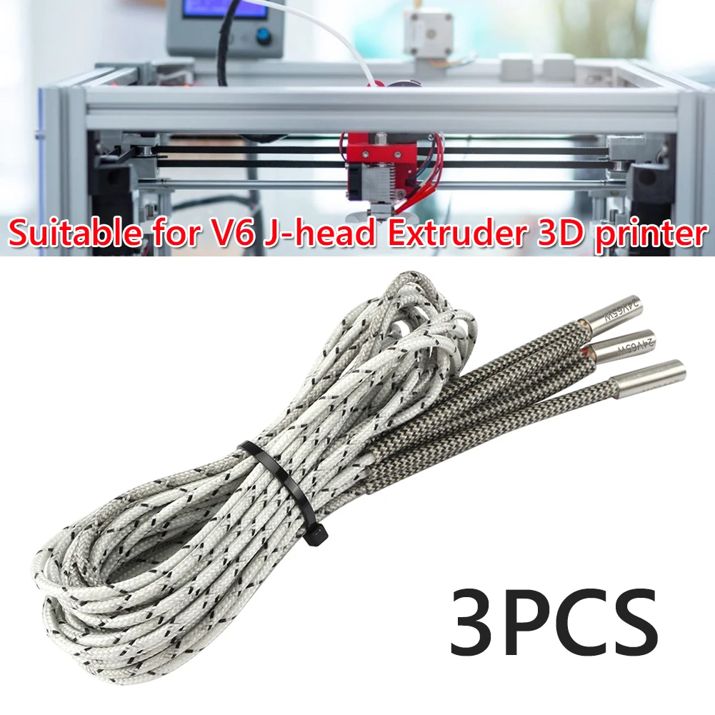 

1m Heating Tube 6x20mm 65W 24V Heater Mendel Reprap 3D Printer Parts Terminal Heating Tube Head Hotend for J-Head
