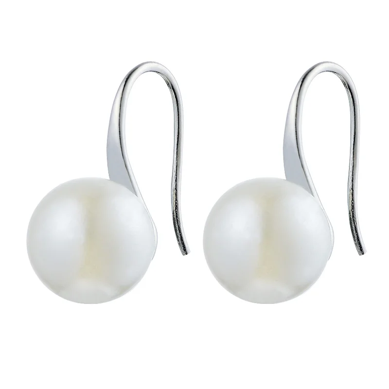 Модные серебряные/золотые черные серьги подвески с искусственным жемчугом для