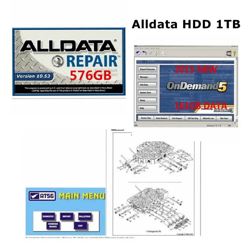 

2020 Auto Repair Alldata Software All 10.53+mit//chell OD 5 car repair software 2015 with atsg in usb 1TB hdd alldata 10.53
