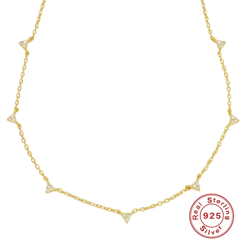 

BOAKO 925 Sterling Sliver Choker Necklace AAAAA Zircon Multilayer String Clavicle Necklace For Women Fine Jewelry collares W5