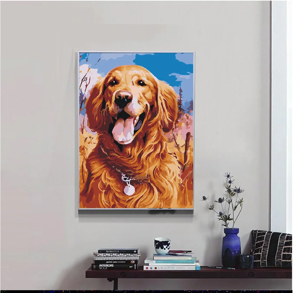 Diamond Embroidery Golden Retriever Cross 5D Full Drill Painting DIY Dog Puppy Stitch Rhinestone Mosaic | Дом и сад