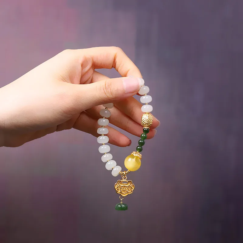 

S925 Silver Handmade Women's Hetian Jade Bracelet