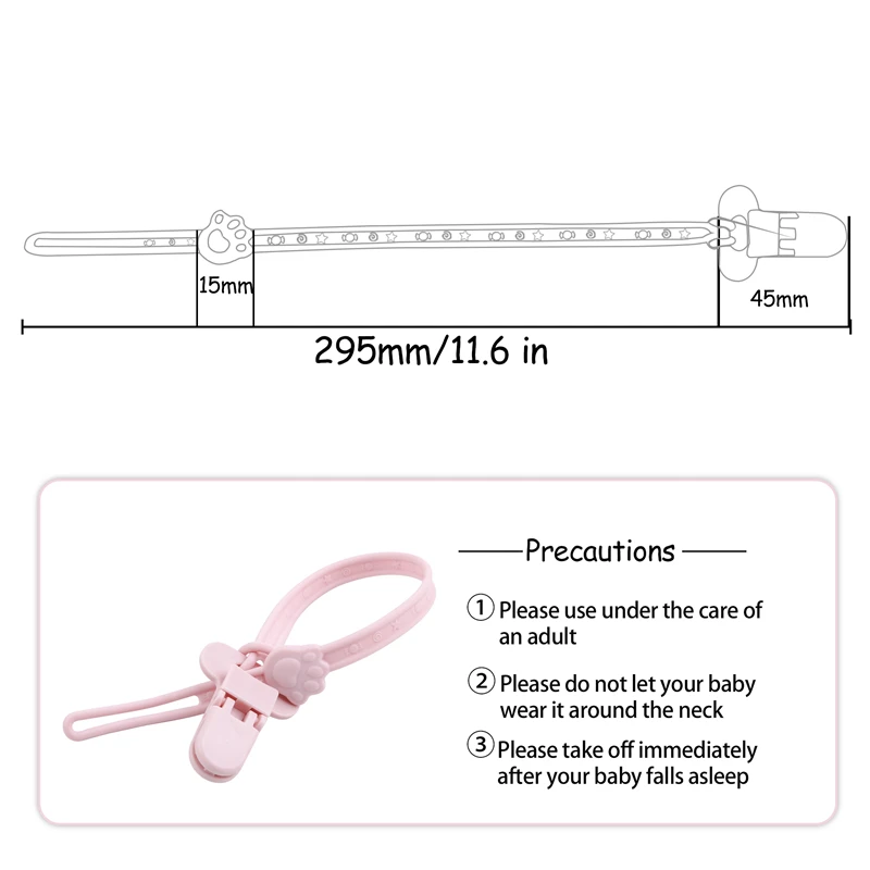 Baby Pacifier Clips Chain BPA Free Food Grade Siicone Teether Cartoon DIY Pacifier Holder For Kids Boy And Girls Gift Let's Make