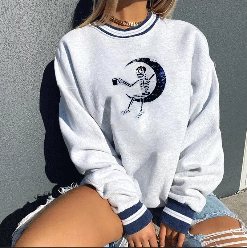 

2020 fall new Amazon Halloween casual printed pullover women's sweater