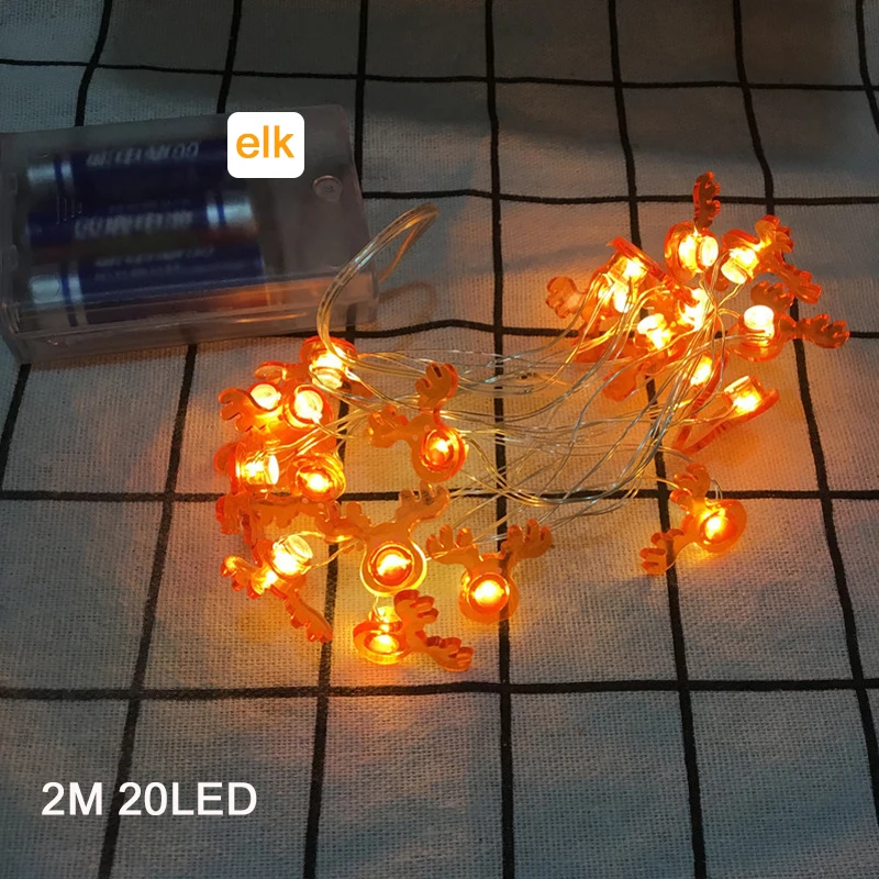 2m Elk DIY Новогоднее украшение светодиодный светильник-гирлянда из соснового конуса, медный провод, сказочный теплый белый светильник-гирлянда s для рождества, дома, свадьбы - Испускаемый цвет: 2m Elk
