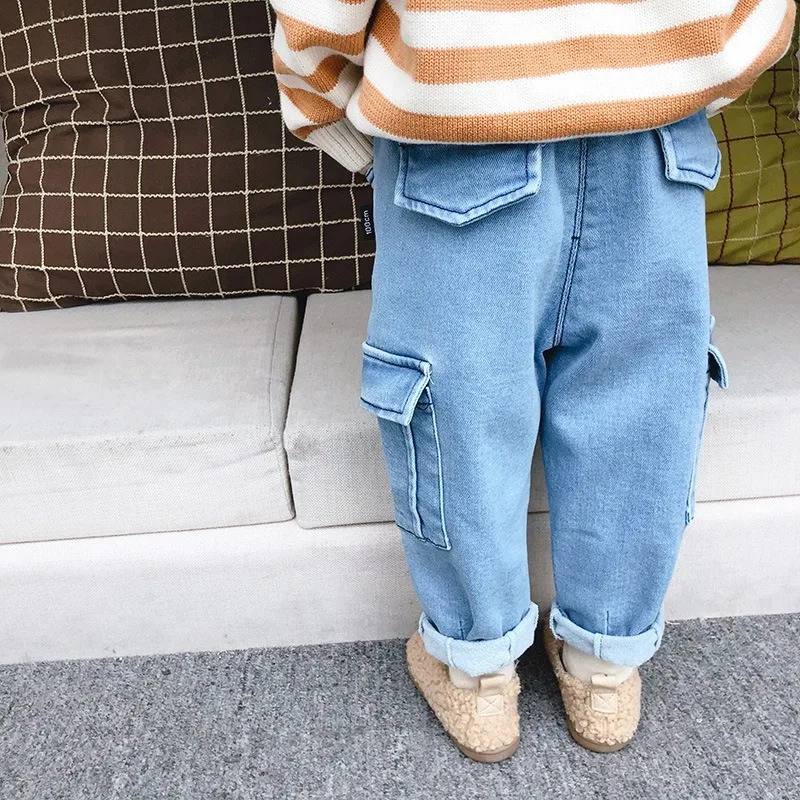 Детские штаны 2019 г. Осень-зима, новые корейские повседневные Комбинезоны однотонные штаны для мальчиков и детей штаны для маленьких девочек от AliExpress RU&CIS NEW