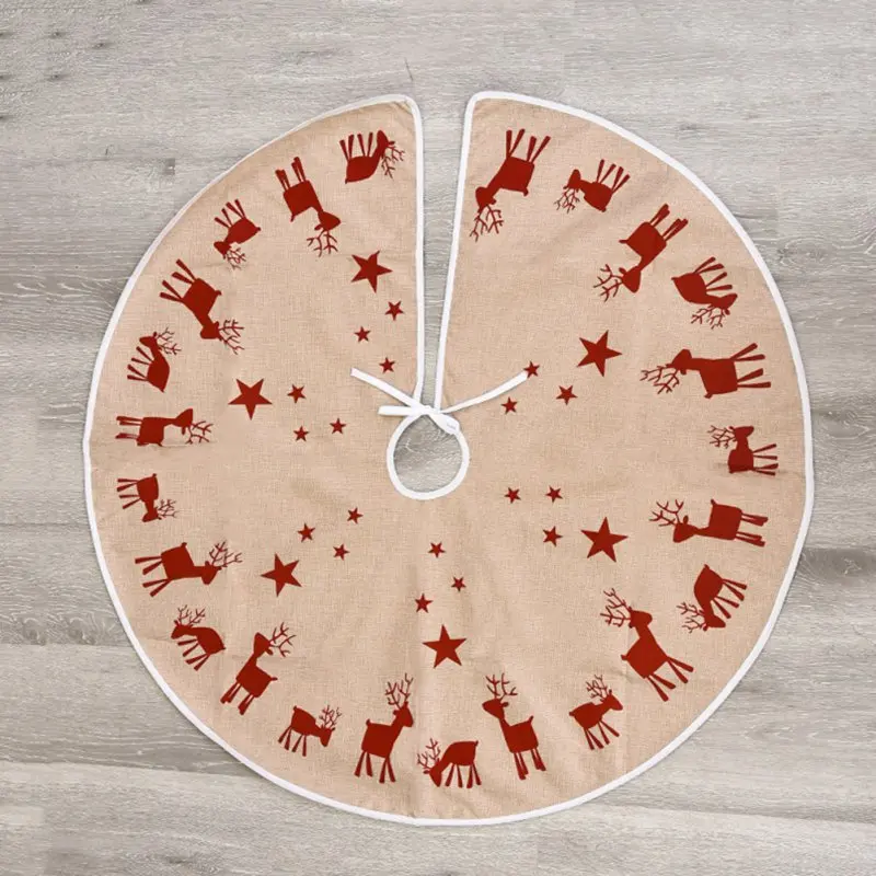 

Creative Christmas Tree Skirt, Courtyard Hotel Mall Scene Decoration, Original Linen Christmas Home Decor Gifts New