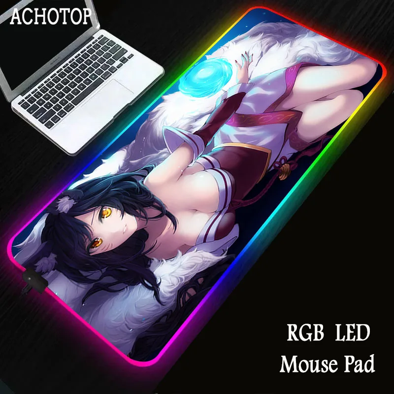 

Anime Cat RGB Gaming Mouse Pad Large Gamer Computer Mousepad LED Keyboard Desk PC Mause Pad Laptop Desk Mat XXL