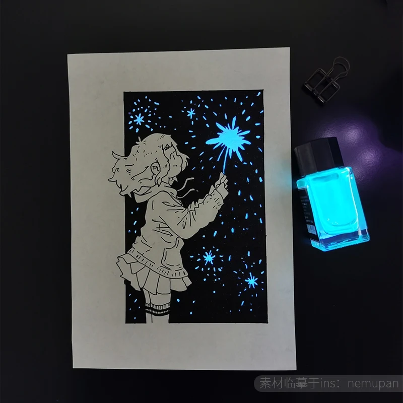 18 мл/бутылка невидимые чернила для перьевой ручки неуглеродные флуоресцентные