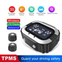 motorcycle tpms lcd tire pressure monitor system digital display external sensor usb charging tire pressure alarm