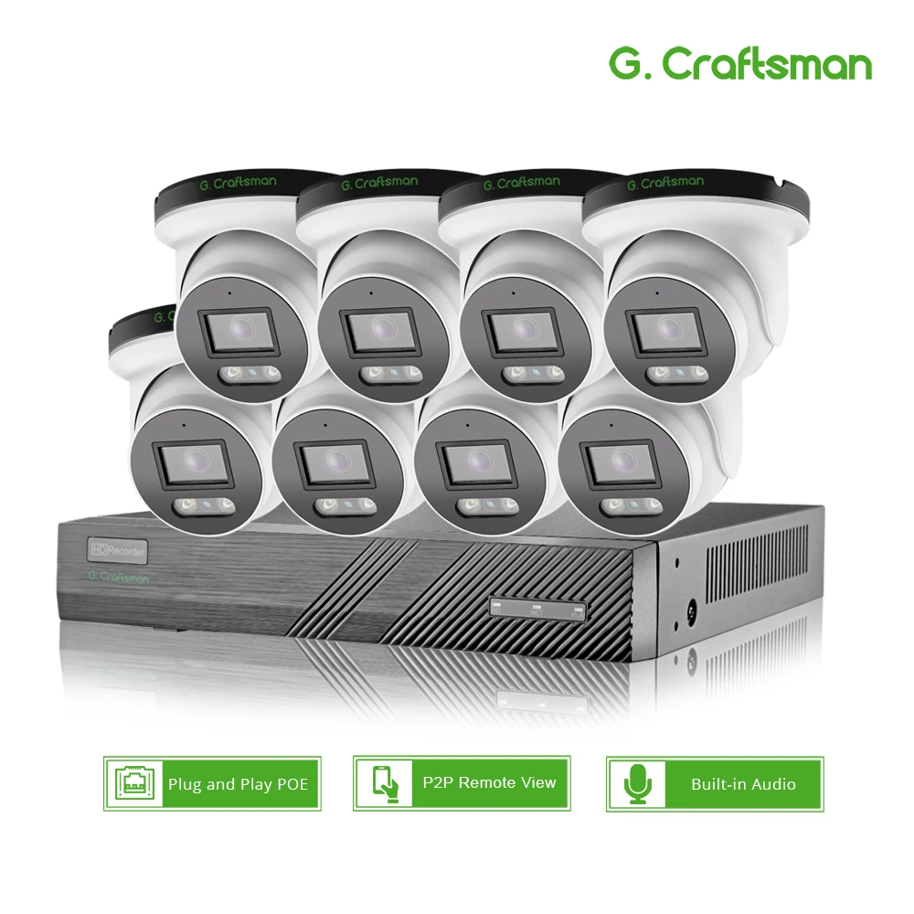 

Система видеонаблюдения, 8 каналов, 4K POE, 5 МП, комнатный купол, водонепроницаемая IP-камера видеонаблюдения, H.265, 8 каналов, NVR, P2P