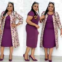 2021 new african womens dress plus size mother dress print nigeria three quarter sleeves long coat dress two piece suit