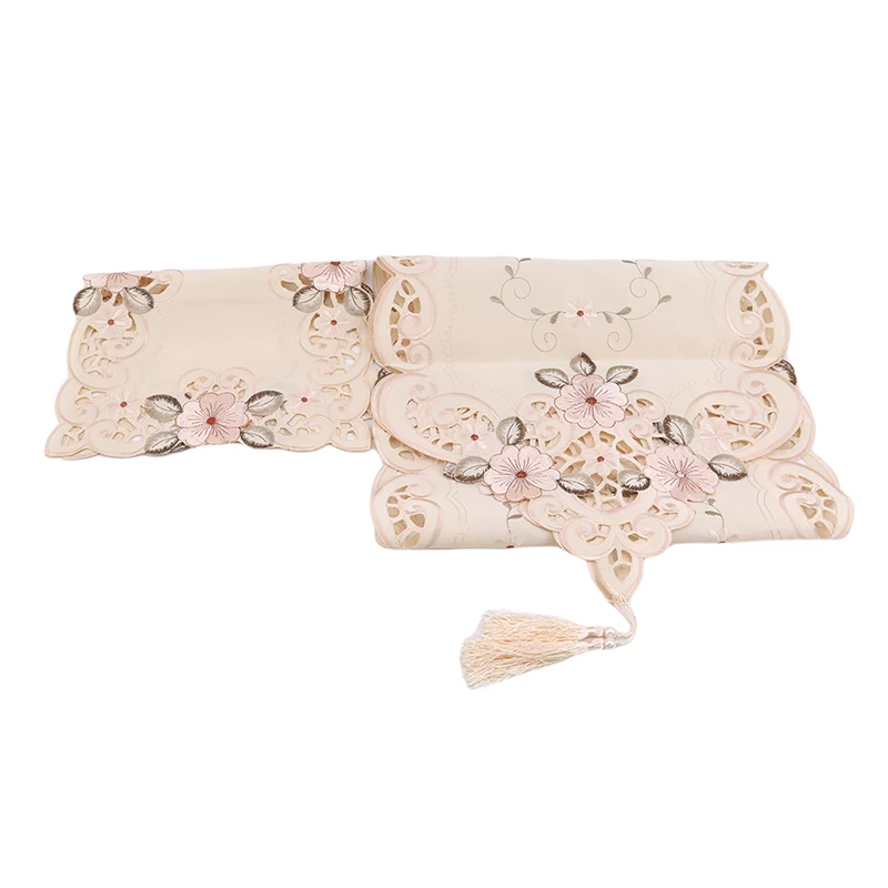 Классическая Женская скатерть винтажная Цветочная кружевная с кисточками ткань