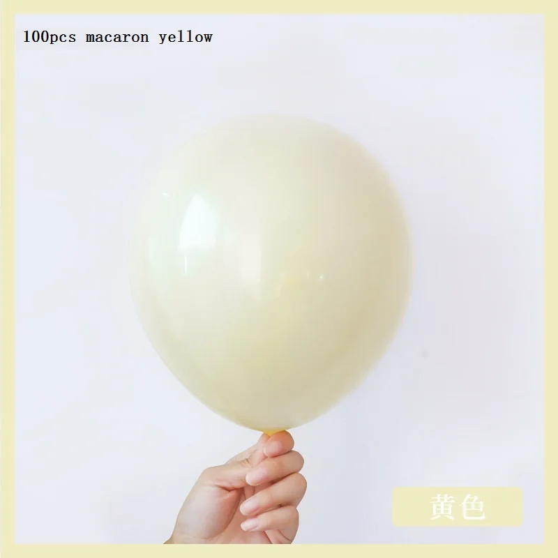 yellow 100 шт. 10 дюймов латексные шары в виде Макарон Для Вечеринки На День Рождения вечерние украшения для комнаты свадебные шары Свадебные шары для украшения - Цвет: yellow