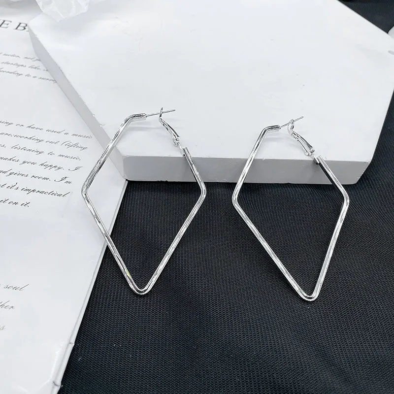 

Silver Plated Simple Square Earrings Declare Jewelry Fashion Earrings for Women Wedding Jewelry Summer Geometric Earrings