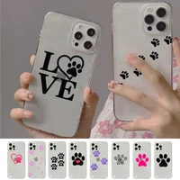 dog footprint paw colorful cute phone case for iphone 11 12 13 mini pro xs max 8 7 6 6s plus x 5s se 2020 xr