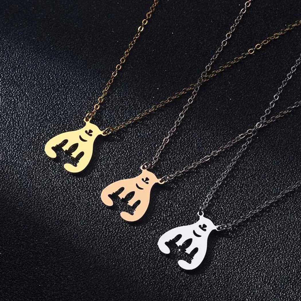 

Cxwind Minimal Polar Bear Aurora Northern Lights Silhouette Shaped Pendant Necklace Arctic Animal Charm Choker Jewelry Gift