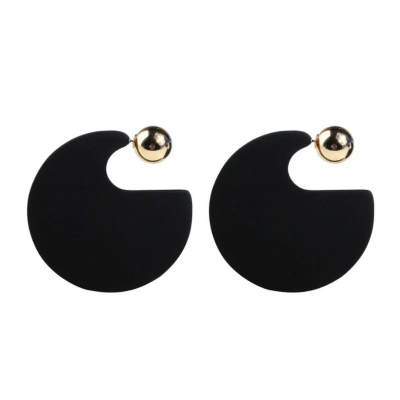 

New Korean Statement Round Earrings For Women Geometric Gold Acrylic Dangle Drop Earrings Punk 2020 Fashion Jewelry