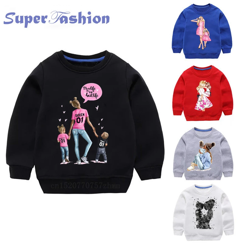 Толстовки с капюшоном для мамы осенняя одежда маленьких мальчиков и девочек