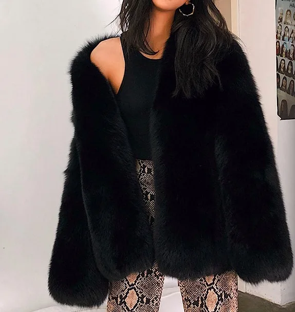 Длинное пальто arlenesain черного цвета из натурального Лисьего меха|Шубы и дубленки|