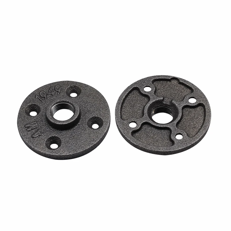 1pcs1/" 3/4" черный декоративный ковкий Железный пол/настенный фланец ковкий чугунная труба фитинги BSP резьбовое отверстие
