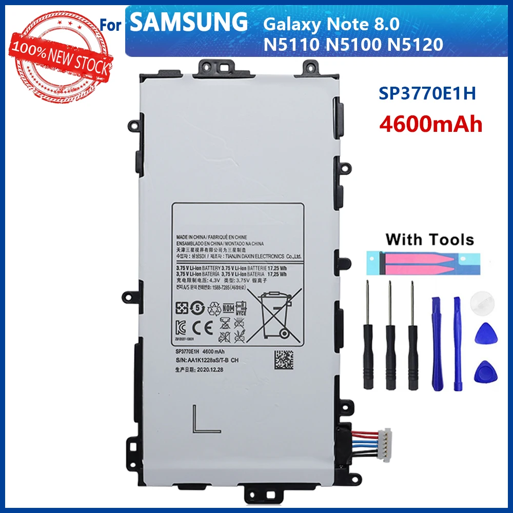 

100% Оригинальный аккумулятор SP3770E1H для планшета Samsung Galaxy Note 8,0 дюйма GT-N5100 N5110 N5120 4600 мА · ч, высококачественные батареи с инструментом