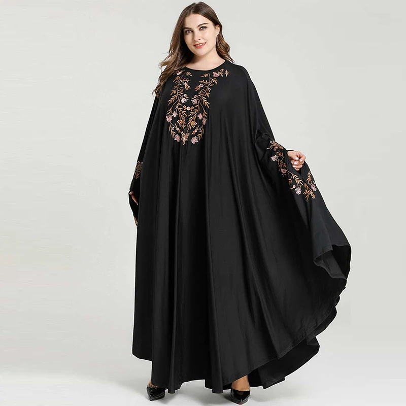 Модное мусульманское платье большого размера для женщин исламское длинный рукав