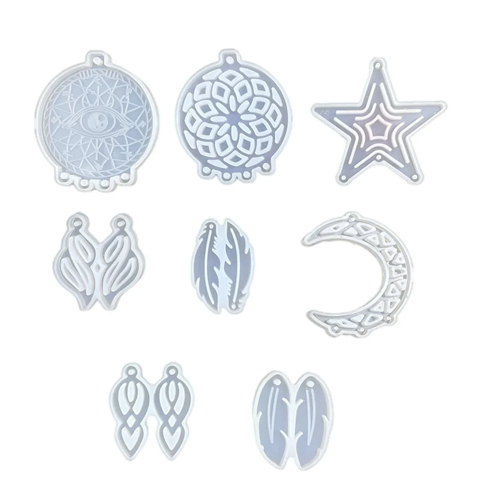 

8 Pcs Dream Catcher Mold Silicone DIY Ear Pendant Mold Wall Hanging Pendant Molds