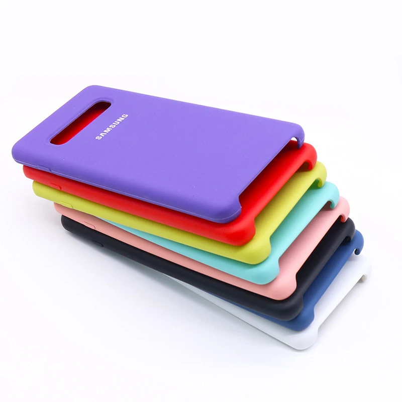 Оригинальный чехол для Samsung Galaxy S10 Plus из жидкого силикона шелковистый мягкий на