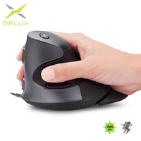 delux m618 bu ergonomic vertical mouse 6 buttons 80012001600 dpi optical right hand mice with wrist mat for pc laptop
