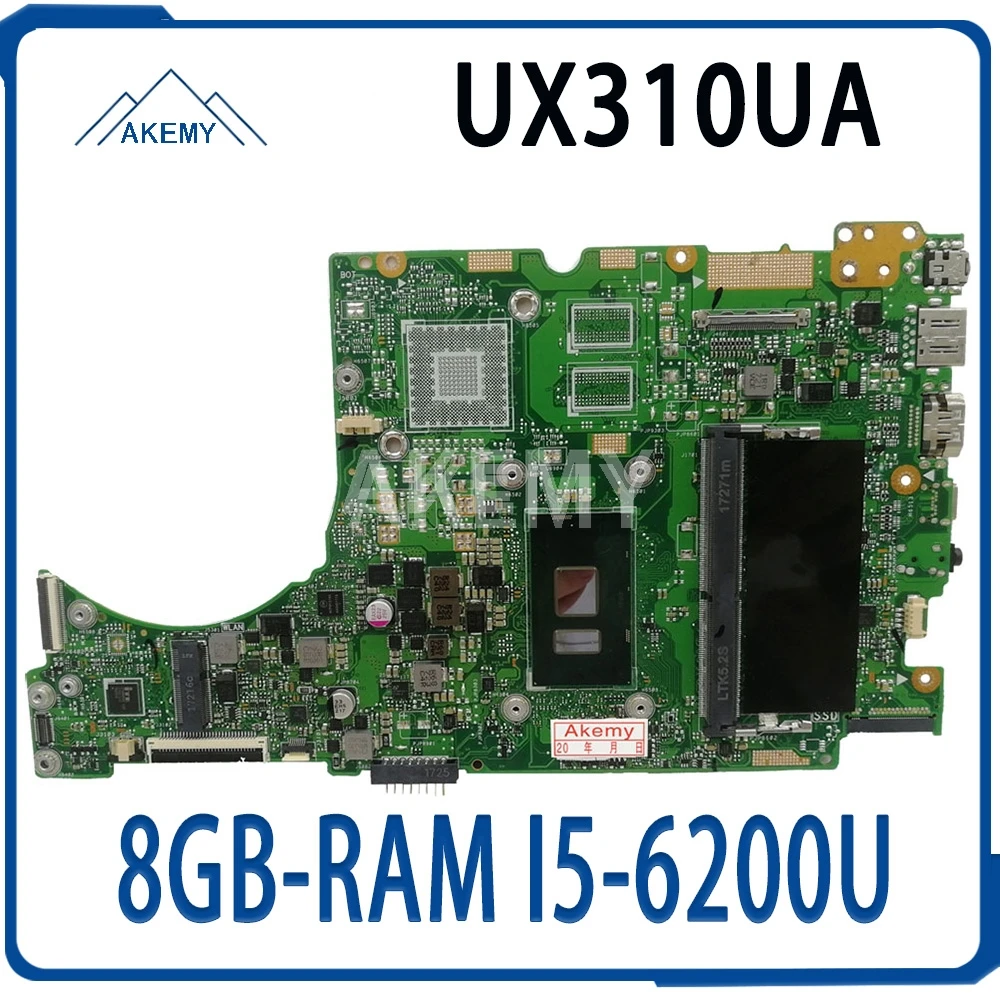 

Akemy New mainboard for ASUS UX310UQK UX310UQ UX310UVK UX310UV UX410UQK UX310UA UX310UAK UX410UA Laptop motherboard 8G/I5-6200U