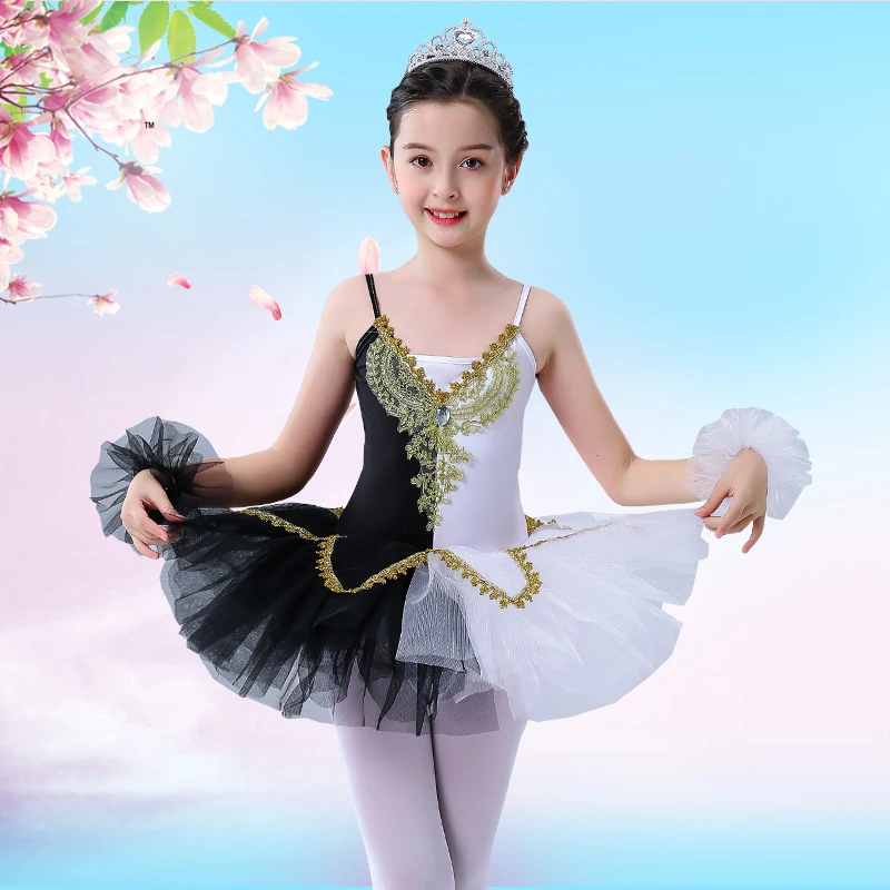 

New children's little swan dance black and white professional ballet TUTU skirt suspender ballet skirt swan lake pettiskirt