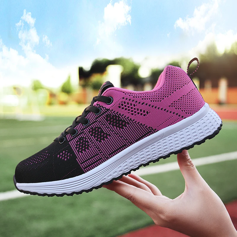 Tenis feminino; женская обувь для тенниса; дышащие сетчатые спортивные кроссовки; женские легкие гибкие кроссовки; chaussures femme - Цвет: Красный