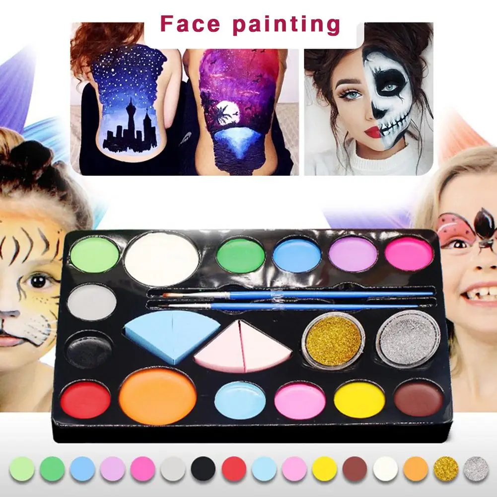 

12 Colors Flash Tattoo Body Face Painting Painting Fancy Dress Art use on Halloween Party Makeup Tool Beauty