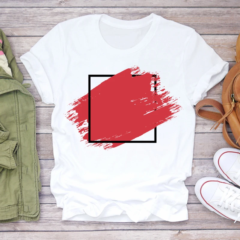 

T shirt Women Love Watercolor Heart 90s Printing Summer Autumn Print Lady Womens Stylish T Top Shirt Girl Tee T-Shirt