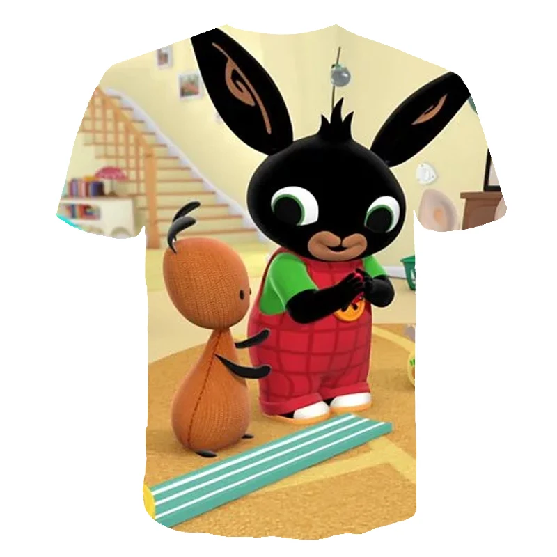 

Bing Cartoon Anime 3D Print t shirt Boys Girls Funny Printed T shirts Cute Rabbits Children Clothing O-Neck Casual Tops 4T-14T