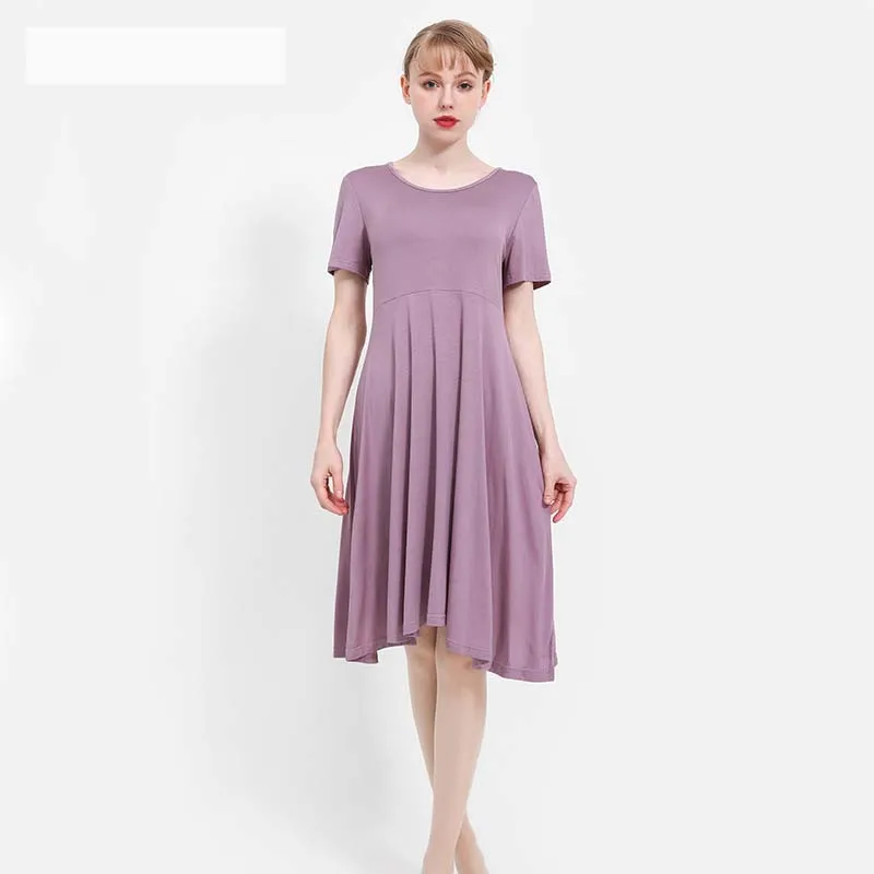 

Korean Style Summer Modal Loose Night Dress Women Pijama Breathable night gown Nightdress Homewear Solid Color Ladies Nightgown