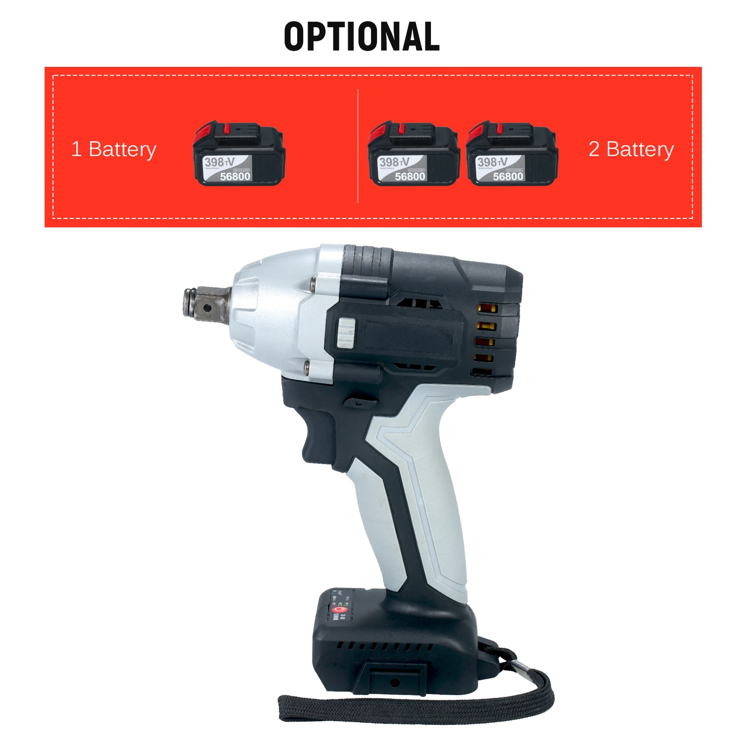 Бесщеточный ударный гайковерт беспроводной электрический с 1/2in патрон 980