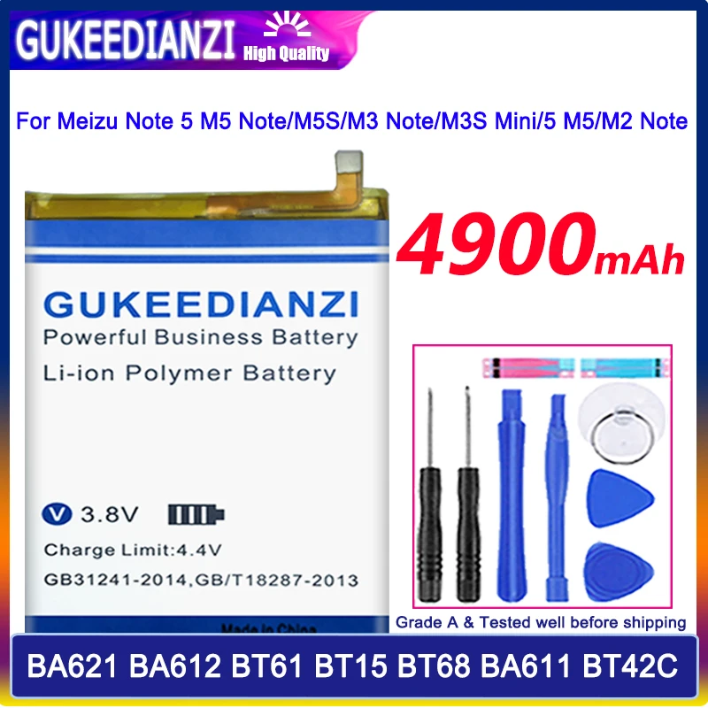 Аккумулятор 4900 мАч BA621/BA612/BT15 BT68/BT61/BT68/BA611/BT42C для Meizu Note 5 M5 Note/M5 5S M5s/M3 M3s/M2 mini/M2 M3