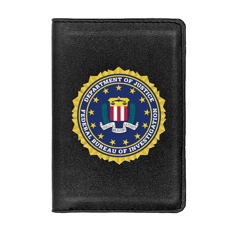

Обложка для паспорта Федерального бюро расследований для мужчин и женщин, кожаная тонкая дорожная Обложка для удостоверения личности, карм...