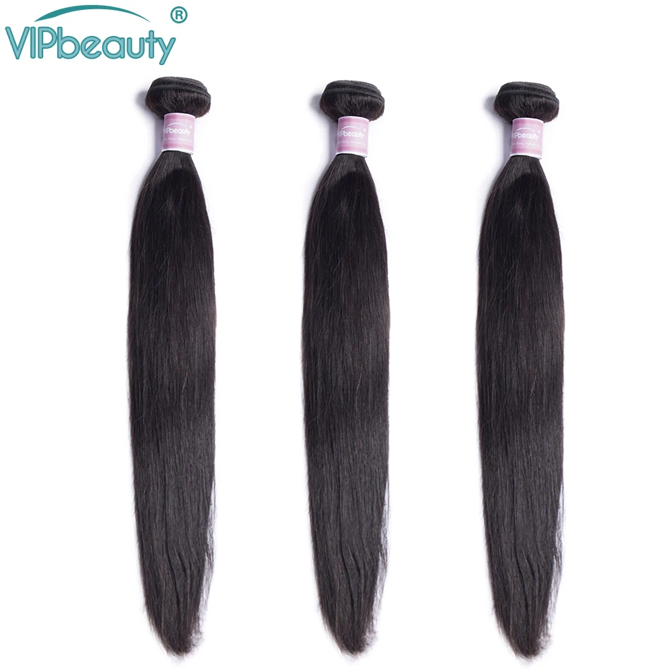 VIPBEAUTY M Remy бразильские пучки волос плетение человеческие прямые волосы 8-26 дюймов натуральный цвет 3 шт. в упаковке может получить бесплатное закрытие