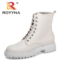 royyna 2021 new designers platform boots chunky motorcycle boots for women winter high quality boots ladies ankle boots feminimo