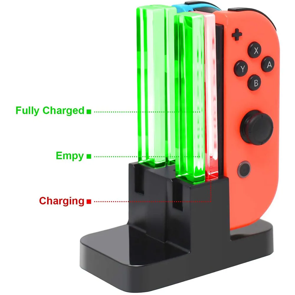 Nintend Switch 4 Controller Charger LED Indicator Charging Dock Station for Nitendo Nintendoswitch NS OLED Accessories | Электроника
