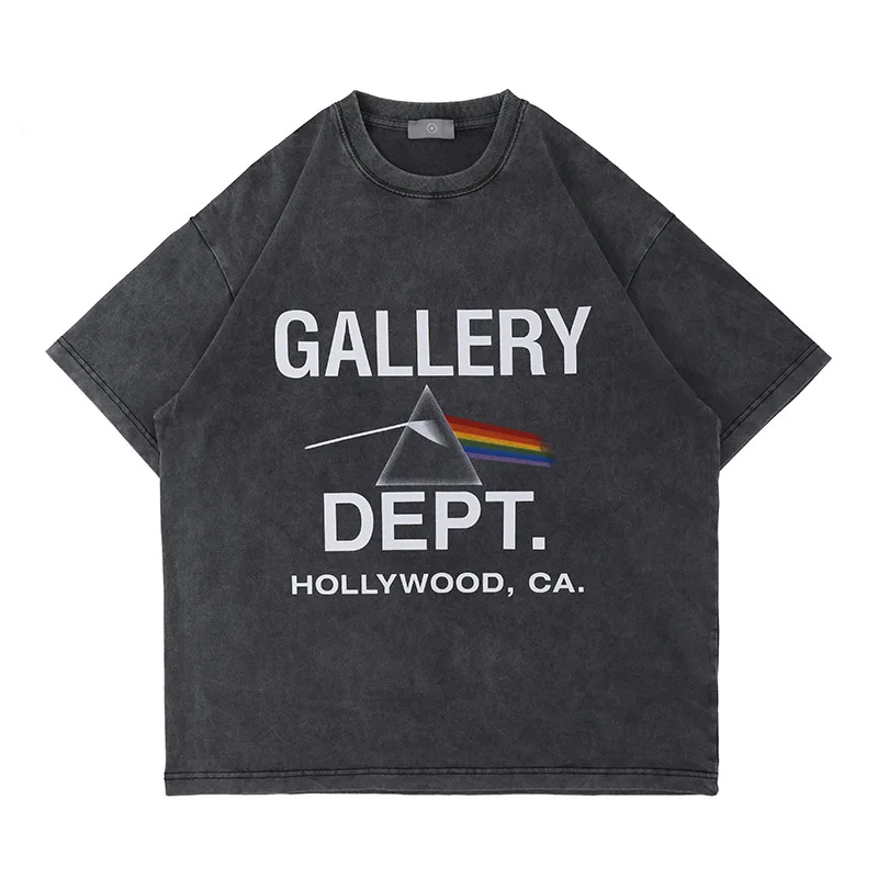 

Fgss men's wear new fashion brand English printing wash old oversize short sleeve T-shirt