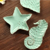 creative mediterranean fashion ceramic small fruit plate soap box dish starfish hippocampus conch es tableware