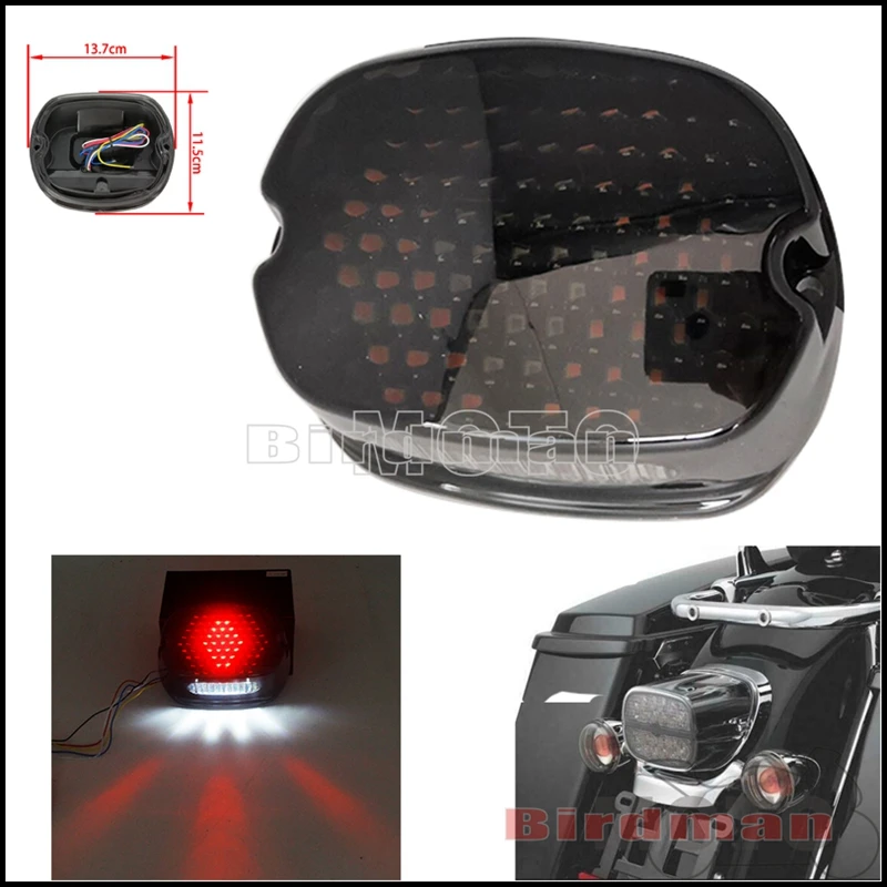 

Motorcycle LED Taillight Rear Brake Stop Lamp License Plate Light For Harley Sportster Softail Fat Bob Street Glide FXST FLST