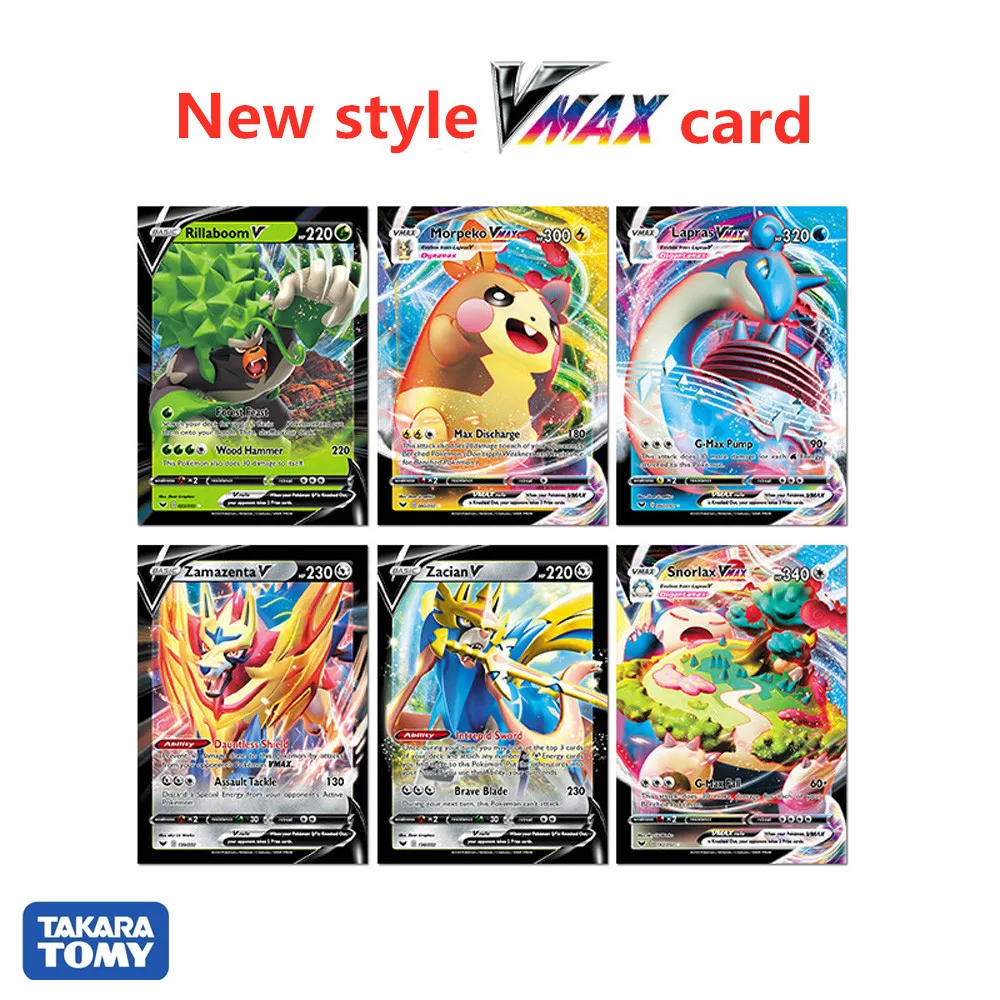 

60Pcs New style pokemon Sword & Shield Vmax TAG Shining Cards Collection Trading Card Game