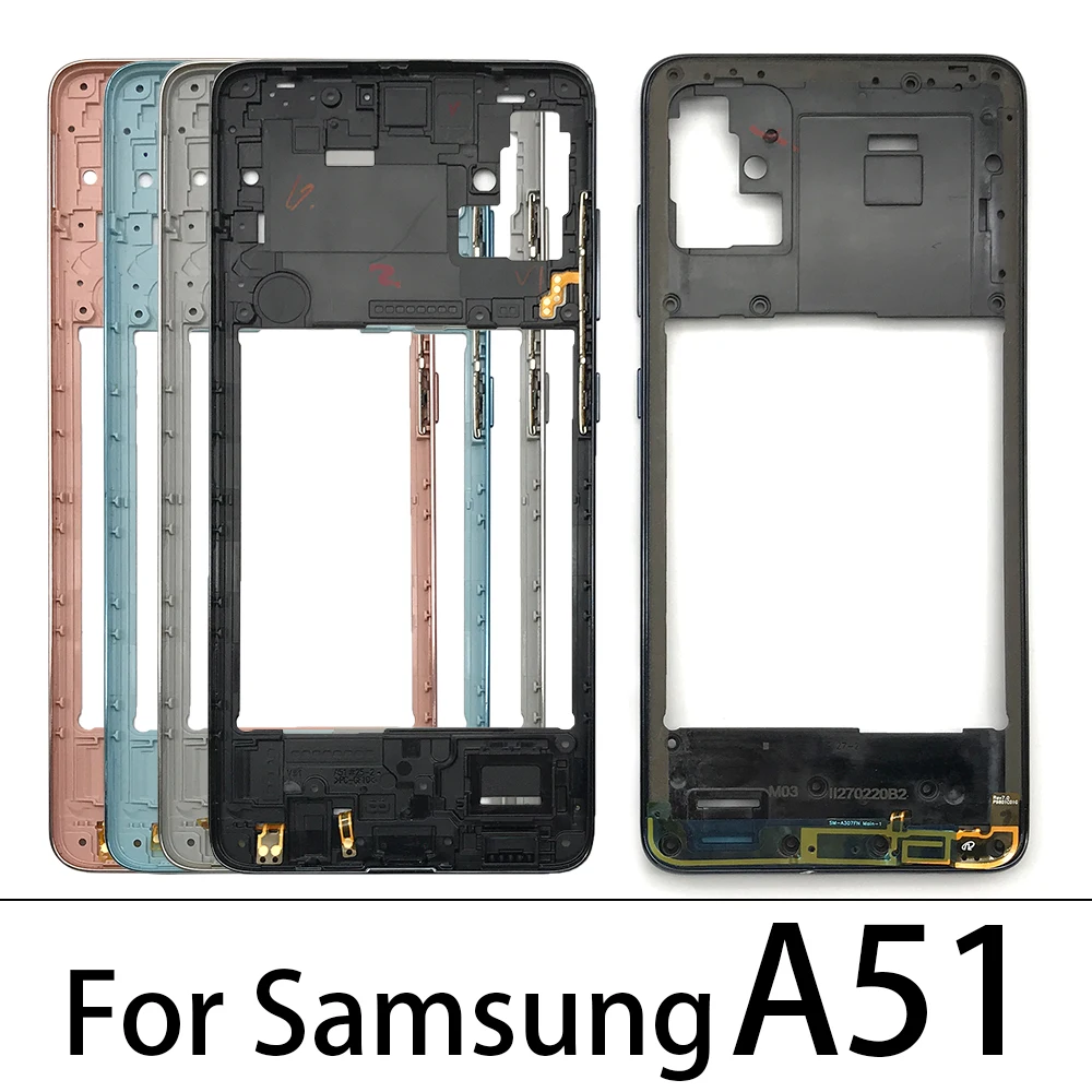 Фото Новая средняя рамка Корпус чехол для Samsung Galaxy A51 A71 A20 A50 среднего телефона пластина задний корпус чехол-накладка №3