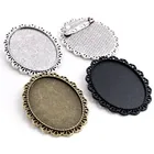 Новая мода 5 шт 30x40 мм внутренний размер античная бронзаАнтичная Посеребреннаячерная булавка брошь пробитая стиль База Установка кулон